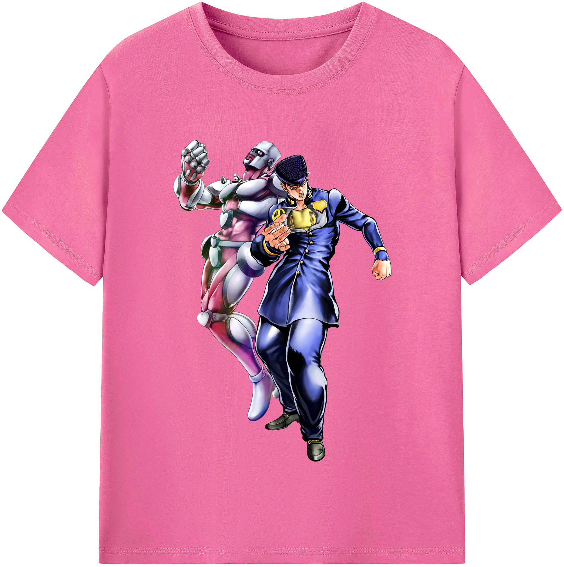 （画像用） ジョジョの奇妙な冒険 ひがしかた じょうすけ JoJo's Bizarre Adventure Higashikata Josuke レディースカジュアルプリントTシャツ（綿100％）